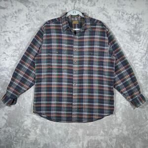 Vintage Eddie Bauer Sonoma Heathers Plaid Cotton Flannel Shirt L